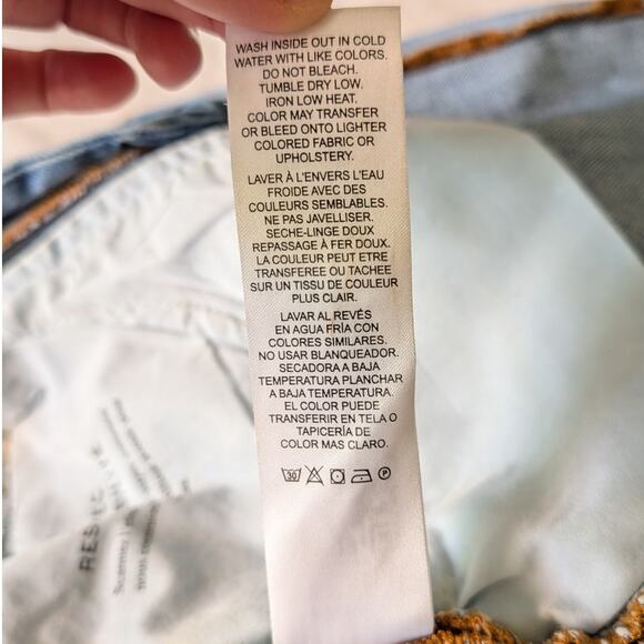 FRAME Blue Sea Cut Off Waist Denim Front Slit A-line Midi Maxi Skirt - Picture 11 of 11